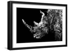 Low Poly Safari Art - Rhino - Black Edition II-Philippe Hugonnard-Framed Art Print