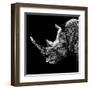 Low Poly Safari Art - Rhino - Black Edition III-Philippe Hugonnard-Framed Art Print