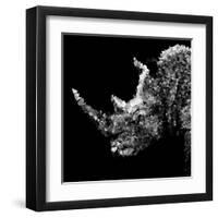 Low Poly Safari Art - Rhino - Black Edition III-Philippe Hugonnard-Framed Art Print