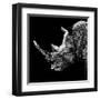 Low Poly Safari Art - Rhino - Black Edition III-Philippe Hugonnard-Framed Art Print