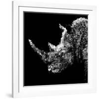 Low Poly Safari Art - Rhino - Black Edition III-Philippe Hugonnard-Framed Art Print