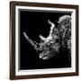 Low Poly Safari Art - Rhino - Black Edition III-Philippe Hugonnard-Framed Art Print