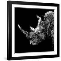 Low Poly Safari Art - Rhino - Black Edition III-Philippe Hugonnard-Framed Art Print