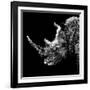 Low Poly Safari Art - Rhino - Black Edition III-Philippe Hugonnard-Framed Art Print