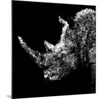 Low Poly Safari Art - Rhino - Black Edition III-Philippe Hugonnard-Mounted Art Print