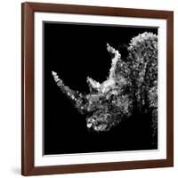 Low Poly Safari Art - Rhino - Black Edition III-Philippe Hugonnard-Framed Art Print