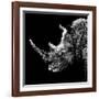 Low Poly Safari Art - Rhino - Black Edition III-Philippe Hugonnard-Framed Art Print