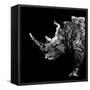 Low Poly Safari Art - Rhino - Black Edition-Philippe Hugonnard-Framed Stretched Canvas