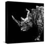 Low Poly Safari Art - Rhino - Black Edition-Philippe Hugonnard-Stretched Canvas