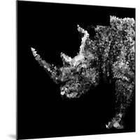 Low Poly Safari Art - Rhino - Black Edition-Philippe Hugonnard-Mounted Art Print