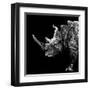 Low Poly Safari Art - Rhino - Black Edition-Philippe Hugonnard-Framed Art Print