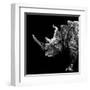 Low Poly Safari Art - Rhino - Black Edition-Philippe Hugonnard-Framed Art Print