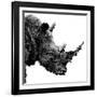 Low Poly Safari Art - Rhino - White Edition II-Philippe Hugonnard-Framed Art Print