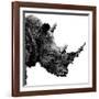 Low Poly Safari Art - Rhino - White Edition II-Philippe Hugonnard-Framed Art Print