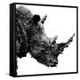 Low Poly Safari Art - Rhino - White Edition II-Philippe Hugonnard-Framed Stretched Canvas