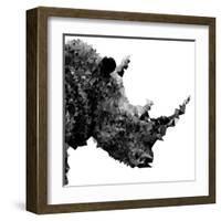 Low Poly Safari Art - Rhino - White Edition II-Philippe Hugonnard-Framed Art Print