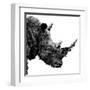 Low Poly Safari Art - Rhino - White Edition II-Philippe Hugonnard-Framed Art Print