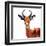 Low Poly Safari Art - The Antelope - White Edition-Philippe Hugonnard-Framed Art Print