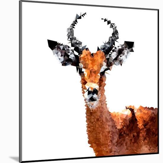 Low Poly Safari Art - The Antelope - White Edition-Philippe Hugonnard-Mounted Art Print