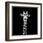 Low Poly Safari Art - The Giraffe - Black Edition II-Philippe Hugonnard-Framed Art Print