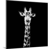 Low Poly Safari Art - The Giraffe - Black Edition II-Philippe Hugonnard-Mounted Art Print