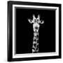 Low Poly Safari Art - The Giraffe - Black Edition II-Philippe Hugonnard-Framed Art Print