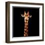 Low Poly Safari Art - The Giraffe - Black Edition-Philippe Hugonnard-Framed Art Print