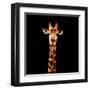 Low Poly Safari Art - The Giraffe - Black Edition-Philippe Hugonnard-Framed Art Print