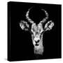 Low Poly Safari Art - The Look of Antelope - Black Edition II-Philippe Hugonnard-Stretched Canvas