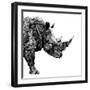 Low Poly Safari Art - The Rhino - White Edition-Philippe Hugonnard-Framed Premium Giclee Print