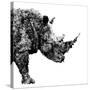 Low Poly Safari Art - The Rhino - White Edition-Philippe Hugonnard-Stretched Canvas