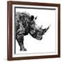 Low Poly Safari Art - The Rhino - White Edition-Philippe Hugonnard-Framed Art Print