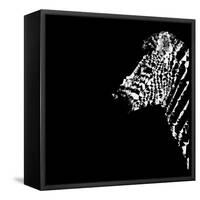 Low Poly Safari Art - The Zebra - Black Edition-Philippe Hugonnard-Framed Stretched Canvas