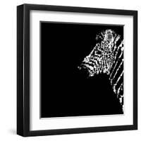 Low Poly Safari Art - The Zebra - Black Edition-Philippe Hugonnard-Framed Art Print