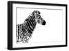 Low Poly Safari Art - The Zebra - White Edition-Philippe Hugonnard-Framed Premium Giclee Print