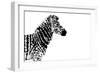 Low Poly Safari Art - The Zebra - White Edition-Philippe Hugonnard-Framed Premium Giclee Print