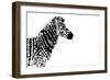 Low Poly Safari Art - The Zebra - White Edition-Philippe Hugonnard-Framed Art Print