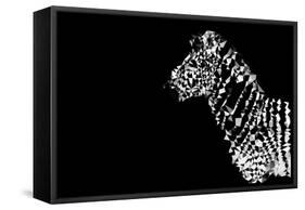 Low Poly Safari Art - Zebra - Black Edition-Philippe Hugonnard-Framed Stretched Canvas