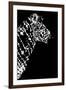 Low Poly Safari Art - Zebra Profile - Black Edition II-Philippe Hugonnard-Framed Art Print