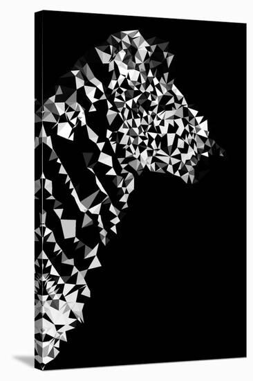 Low Poly Safari Art - Zebra Profile - Black Edition II-Philippe Hugonnard-Stretched Canvas