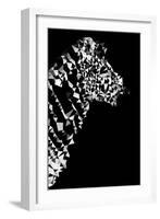 Low Poly Safari Art - Zebra Profile - Black Edition II-Philippe Hugonnard-Framed Art Print