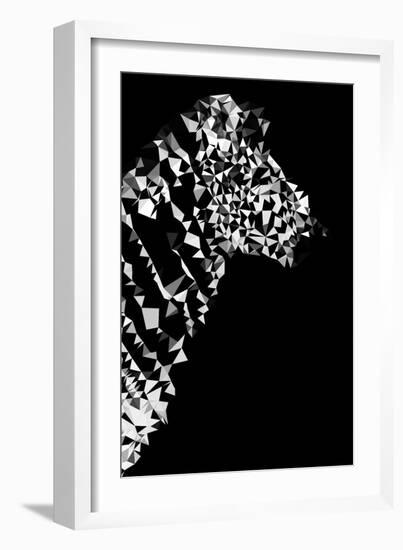 Low Poly Safari Art - Zebra Profile - Black Edition II-Philippe Hugonnard-Framed Art Print
