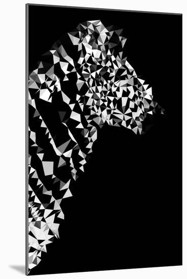 Low Poly Safari Art - Zebra Profile - Black Edition II-Philippe Hugonnard-Mounted Art Print