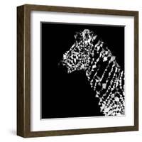 Low Poly Safari Art - Zebra Profile - Black Edition-Philippe Hugonnard-Framed Art Print