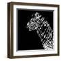 Low Poly Safari Art - Zebra Profile - Black Edition-Philippe Hugonnard-Framed Art Print