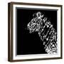 Low Poly Safari Art - Zebra Profile - Black Edition-Philippe Hugonnard-Framed Premium Giclee Print