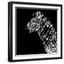 Low Poly Safari Art - Zebra Profile - Black Edition-Philippe Hugonnard-Framed Premium Giclee Print