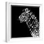 Low Poly Safari Art - Zebra Profile - Black Edition-Philippe Hugonnard-Framed Premium Giclee Print
