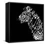Low Poly Safari Art - Zebra Profile - Black Edition-Philippe Hugonnard-Framed Stretched Canvas