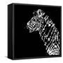 Low Poly Safari Art - Zebra Profile - Black Edition-Philippe Hugonnard-Framed Stretched Canvas